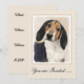 Treeing Walker Conhound's 絵画 -オリジナルアート 招待状 (正面/裏面)