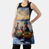 Treeing Walker Coonhound Christmas Boat Holiday エプロン (インサイチュ)