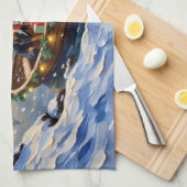 Treeing Walker Coonhound Christmas Boat Holiday キッチンタオル (四つ折り)