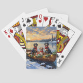 Treeing Walker Coonhound Christmas Boat Holiday トランプ (裏面)