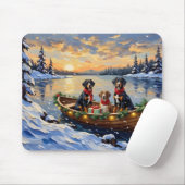 Treeing Walker Coonhound Christmas Boat Holiday マウスパッド (マウス)