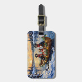 Treeing Walker Coonhound Christmas Boat Holiday ラゲッジタグ (正面縦)