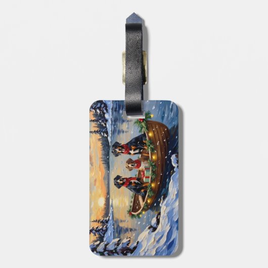 Treeing Walker Coonhound Christmas Boat Holiday ラゲッジタグ (裏面縦)