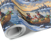 Treeing Walker Coonhound Christmas Boat Holiday ラッピングペーパー (ロールコーナー)