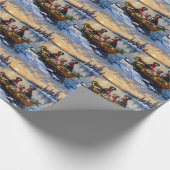 Treeing Walker Coonhound Christmas Boat Holiday ラッピングペーパー (角)