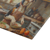 Treeing Walker Coonhound Cooking in Kitchen カッティングボード (角)
