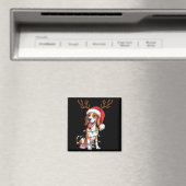 Treeing Walker Coonhound Dog Christmas Lights Sant マグネット (インサイチュ (食洗機))