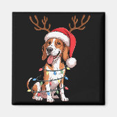 Treeing Walker Coonhound Dog Christmas Lights Sant マグネット (正面)