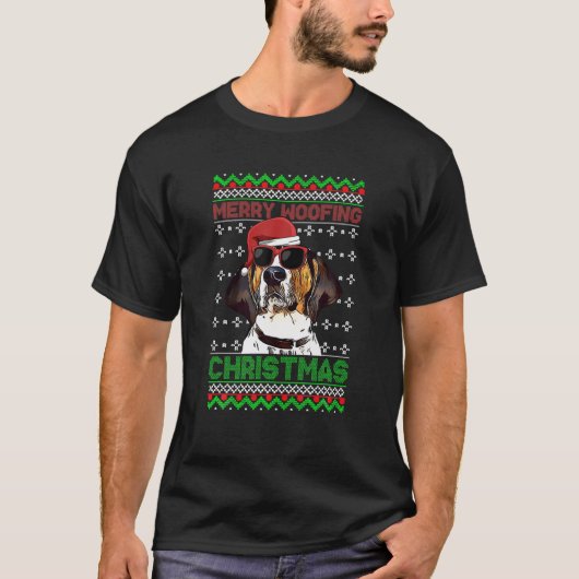 Treeing Walker Coonhound Dog Funny Merry Woofing C Tシャツ (正面)