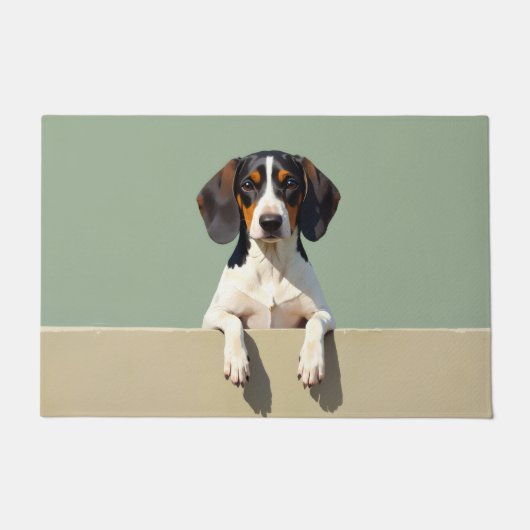 Treeing Walker Coonhound Doormat Art ドアマット (正面)