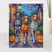 Treeing Walker Coonhound In Halloween Costumes カード (正面)