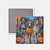 Treeing Walker Coonhound In Halloween Costumes マグネット (正面/裏面)