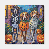 Treeing Walker Coonhound In Halloween Costumes マグネット (正面)