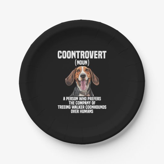 Treeing Walker Coonhound Lover Dog Coontrovert ペーパープレート (正面)
