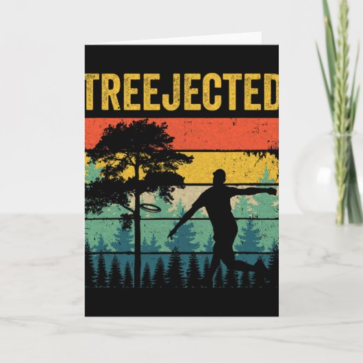 Treejected おもしろ ディスクゴルフディスク くだらない木に当たる カード (正面)