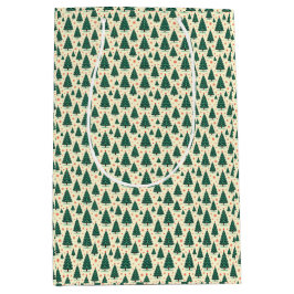 Trees and Snowflakes ミディアムペーパーバッグ