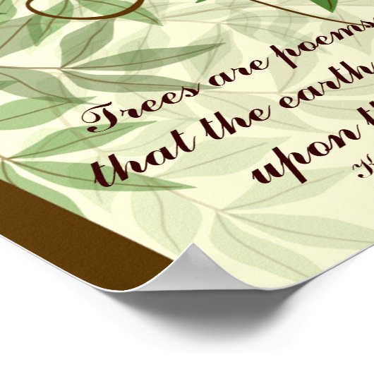 Trees Are Poems Quote Poster ポスター (角)