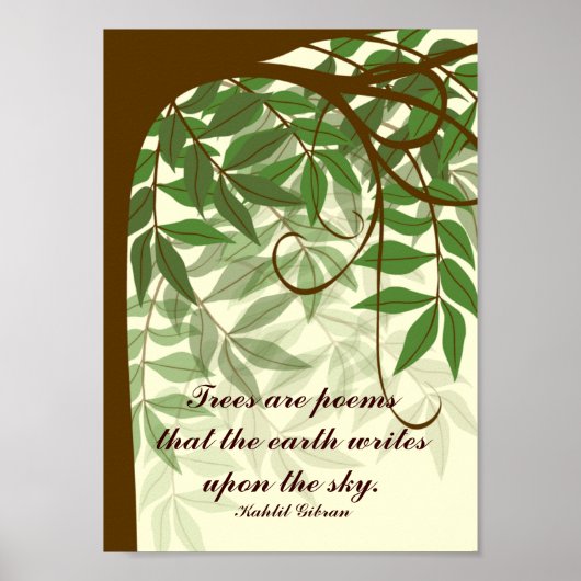 Trees Are Poems Quote Poster ポスター (正面)