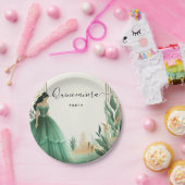 Trees Gold Mint Glam Emerald Green Quinceanera ペーパープレート (パーティー)