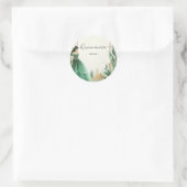 Trees Gold Mint Glam Emerald Green Quinceanera ラウンドシール (バッグ)