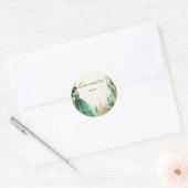 Trees Gold Mint Glam Emerald Green Quinceanera ラウンドシール (封筒)