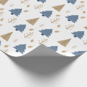 Trees in Blue and Gold ラッピングペーパー (角)