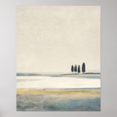 Trees in Open Field Minimal Abstract Landscape ポスター (正面)