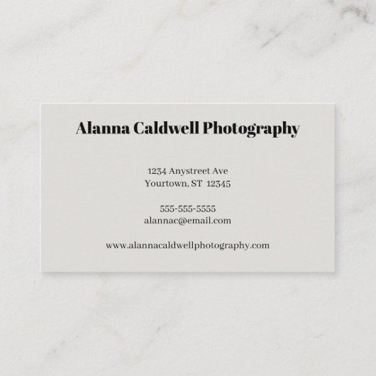 Trees in the Mist Photographer Artist 名刺 (裏面)