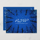 Trees In the Night Sky 素朴 Wedding RSVPカード インビテーションポストカード (正面/裏面)