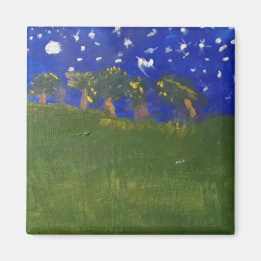 trees on hill painting magnet by jamie マグネット (正面)