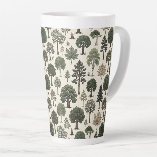 Trees Pattern カフェラテマグ (右アングル)