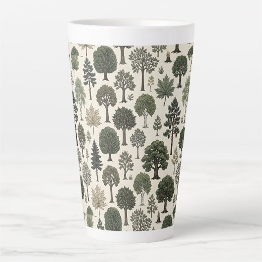 Trees Pattern カフェラテマグ (正面)