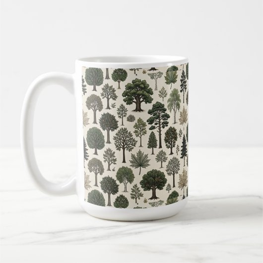 Trees Pattern コーヒーマグカップ (左)