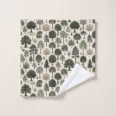 Trees Pattern バスタオルセット (ウォッシュタオル)