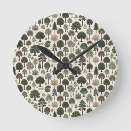 Trees Pattern ラウンド壁時計
