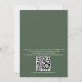 Trees Pine Forest Rustic Elegant QR Code Wedding 招待状 (裏面)