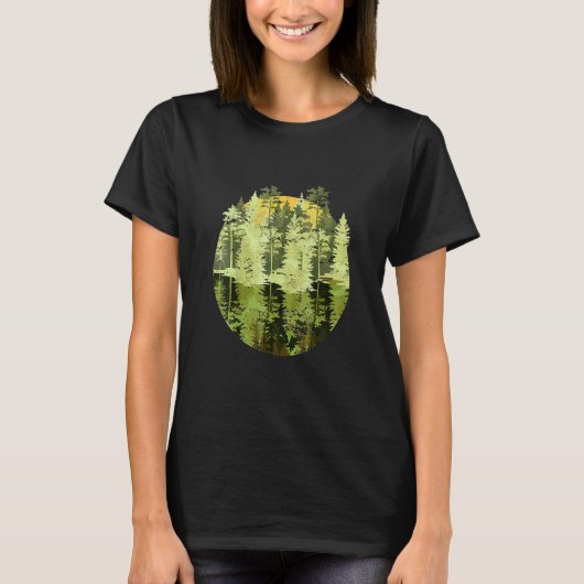 Trees Reflection Wildlife Nature Outdoor Forest Tシャツ (正面)