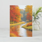 Trees Stream Colorful Autumns Wend Timeless Art シーズンカード (スタンド正面)
