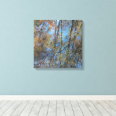 Trees Water Reflection Stretched Canvas Print キャンバスプリント (インサイチュ (ウッドフロア))