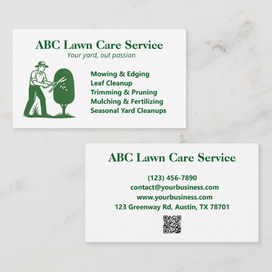 TreeTrim Pro芝生気に 名刺 (正面/裏面)