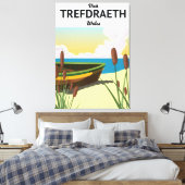 Trefdraeth海辺の旅行ポスター キャンバスプリント (インサイチュ (寝室))