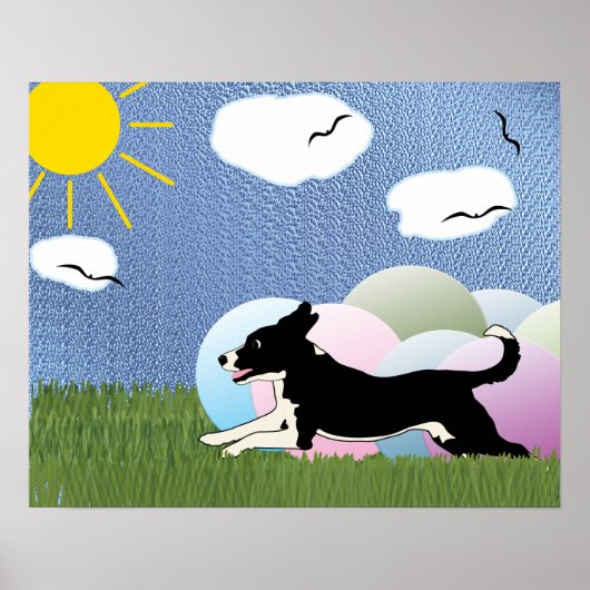 Treibball - Cartoon Happy Dog and Balls v4 ポスター (正面)