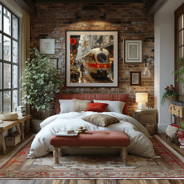 Tren en Mercado Urbano: Impresionista y Realista. ポスター