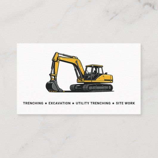 Trenching Services Excavation Excavator 名刺 (裏面)