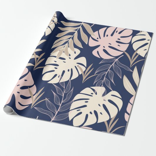 Trend abstract seamless pattern with tropical leav ラッピングペーパー (アンロールド)