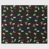 Trend Black Christmas Lights ラッピングペーパー (フラット)