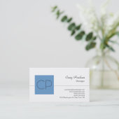 Trend Blue Monogramスクリプトクラシカル名刺 名刺 (スタンド正面)