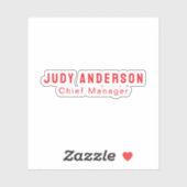 Trend Bright Red Professional Plain Modern Elegant シール (シート)