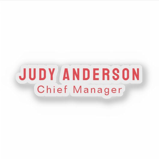 Trend Bright Red Professional Plain Modern Elegant シール (正面)