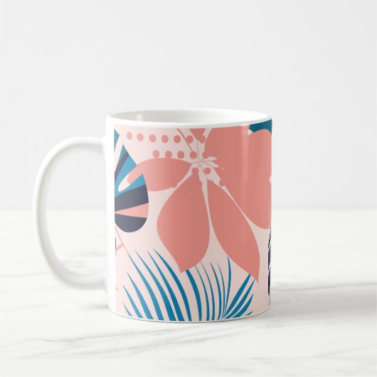 Trend bright seamless pattern with colorful tropic コーヒーマグカップ (左)